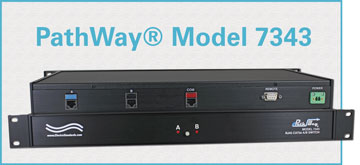 PathWay® Model 7343 Cat5e RJ45 A/B switch with Remote Control via Contact Closure